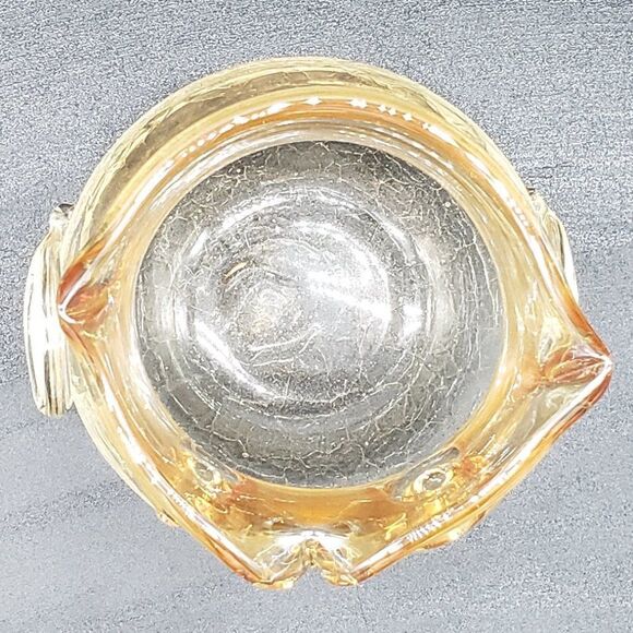 Amber Clear Owl Shaped Crackle Glass Votive Candle Holder - Picture 5 of 9